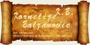 Kornelije Balzamović vizit kartica